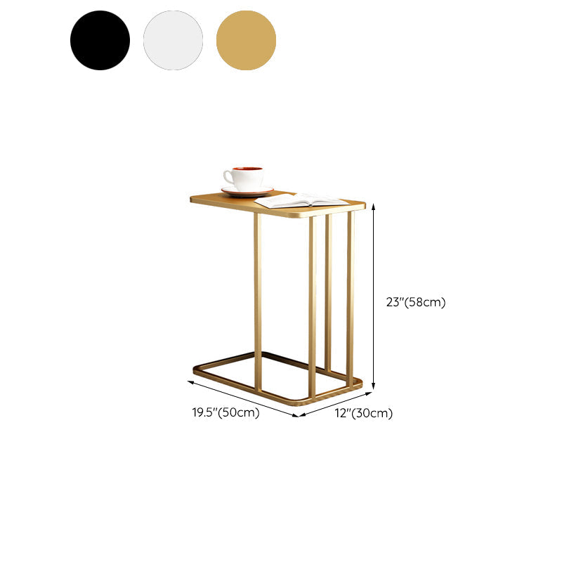 Mesa lateral C de mediados de siglo C pizarra/mesa de extremo rectangular de metal superior