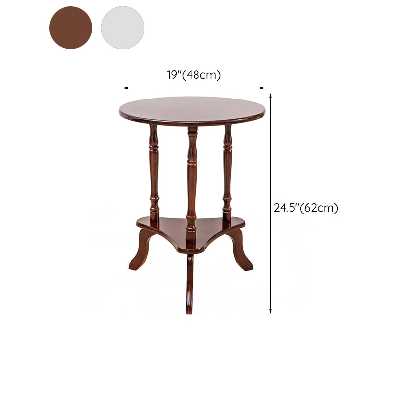 Traditional Solid Wood 3 Legs with Storage Round Living Room End Table Clearhalo 'Coffee & Accent Tables' 'End & Side Tables' 'end_side_tables' 'furn' 'furn_end_side_tables' 'Furniture' 'Living Room Furniture' 6268879