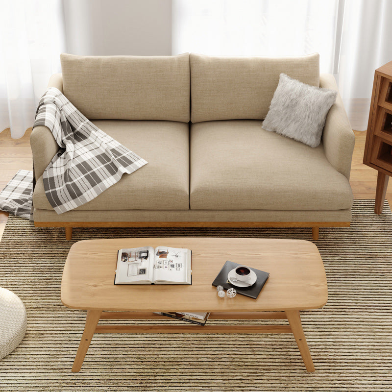 Modern 29.52" H Cotton Blend Wood Frame Recessed Arm Loveseat Clearhalo 'furn' 'furn_sofas' 'Furniture' 'Living Room Furniture' 'Sofa' 'sofas' 6268985
