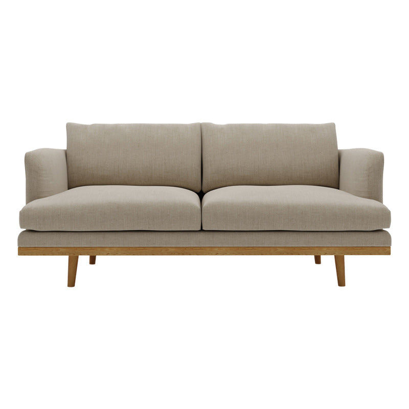 Modern 29.52" H Cotton Blend Wood Frame Recessed Arm Loveseat Clearhalo 'furn' 'furn_sofas' 'Furniture' 'Living Room Furniture' 'Sofa' 'sofas' 6268986