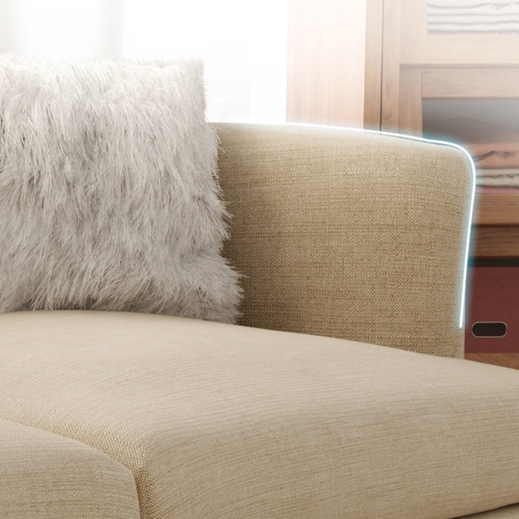 Modern 29.52" H Cotton Blend Wood Frame Recessed Arm Loveseat Clearhalo 'furn' 'furn_sofas' 'Furniture' 'Living Room Furniture' 'Sofa' 'sofas' 6268988