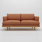 Modern 29.52" H Cotton Blend Wood Frame Recessed Arm Loveseat Orange Clearhalo 'furn' 'furn_sofas' 'Furniture' 'Living Room Furniture' 'Sofa' 'sofas' 6268993