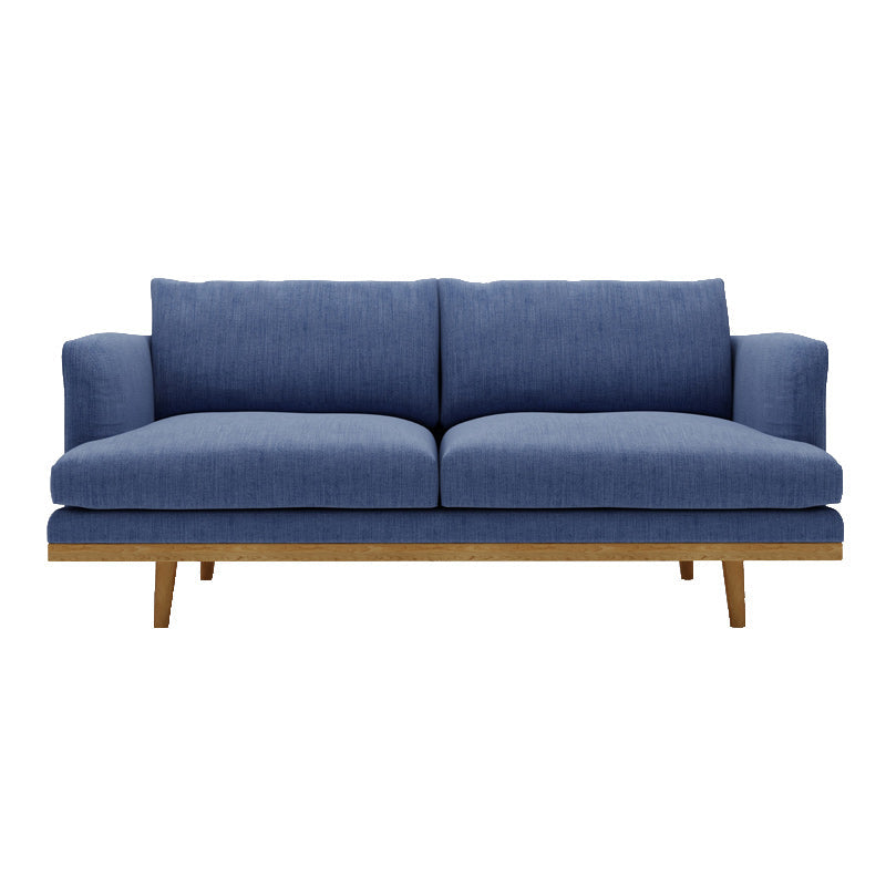 Modern 29.52" H Cotton Blend Wood Frame Recessed Arm Loveseat Clearhalo 'furn' 'furn_sofas' 'Furniture' 'Living Room Furniture' 'Sofa' 'sofas' 6268995