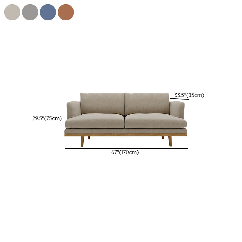 Modern 29.52" H Cotton Blend Wood Frame Recessed Arm Loveseat Clearhalo 'furn' 'furn_sofas' 'Furniture' 'Living Room Furniture' 'Sofa' 'sofas' 6268998