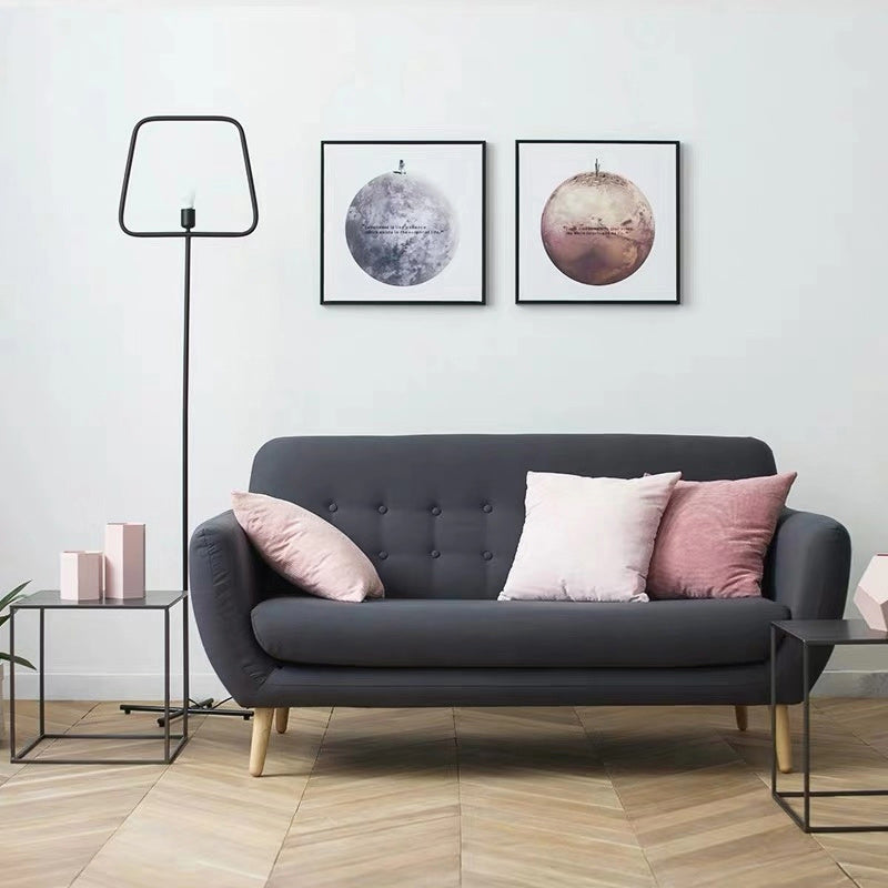 32.28" H Cotton Blend 3 Seater Flared Arm Sofa for Living Room Dark Gray Clearhalo 'furn' 'furn_sofas' 'Furniture' 'Living Room Furniture' 'Sofa' 'sofas' 6268999