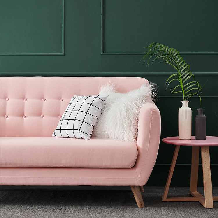 32.28" H Cotton Blend 3 Seater Flared Arm Sofa for Living Room Clearhalo 'furn' 'furn_sofas' 'Furniture' 'Living Room Furniture' 'Sofa' 'sofas' 6269005