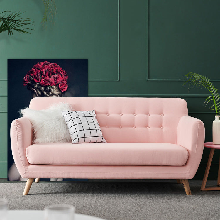 32.28" H Cotton Blend 3 Seater Flared Arm Sofa for Living Room Clearhalo 'furn' 'furn_sofas' 'Furniture' 'Living Room Furniture' 'Sofa' 'sofas' 6269010