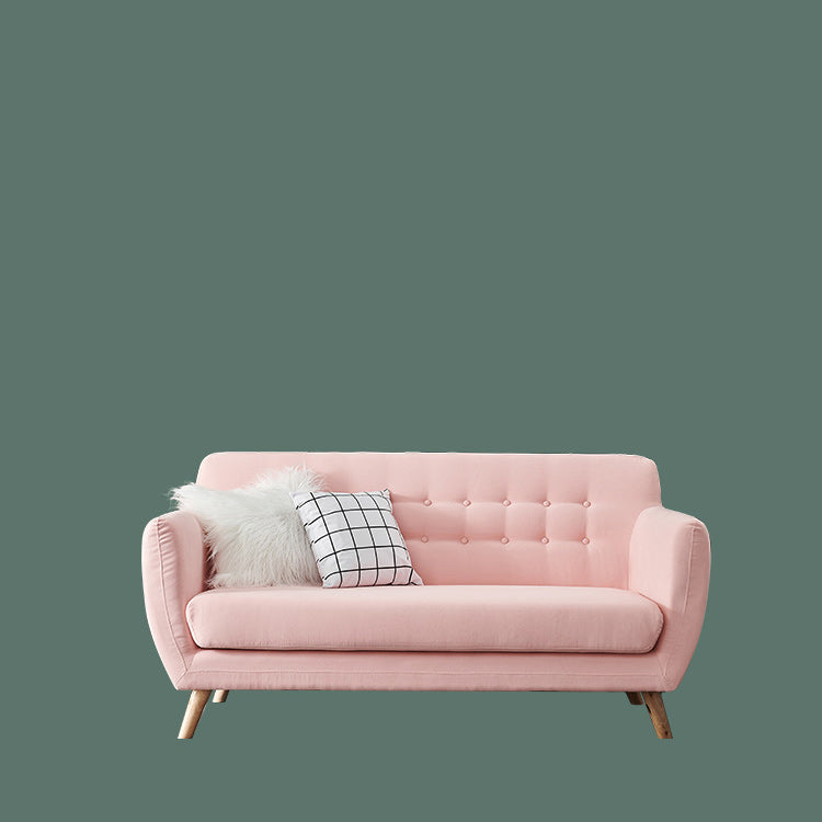 32.28" H Cotton Blend 3 Seater Flared Arm Sofa for Living Room Clearhalo 'furn' 'furn_sofas' 'Furniture' 'Living Room Furniture' 'Sofa' 'sofas' 6269013