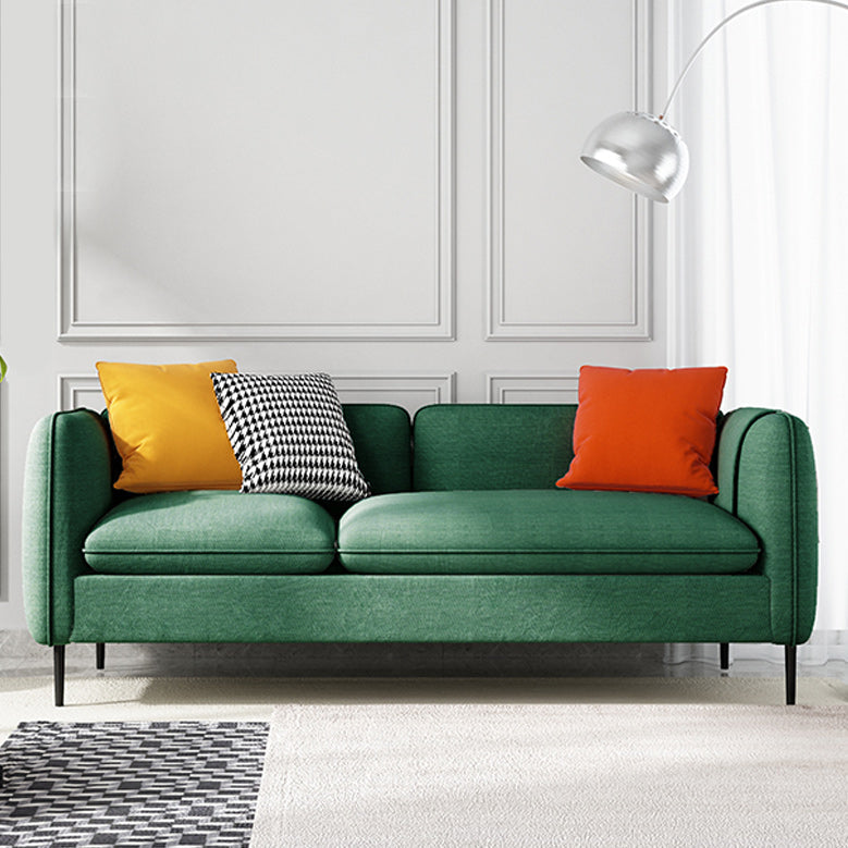 Sofá moderno de brazo cuadrado de lino 29.92 "H con almohadas y almacenamiento