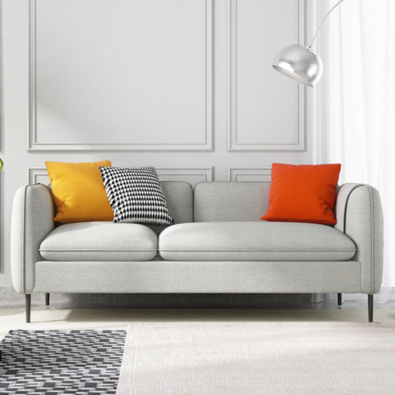 Sofá moderno de brazo cuadrado de lino 29.92 "H con almohadas y almacenamiento