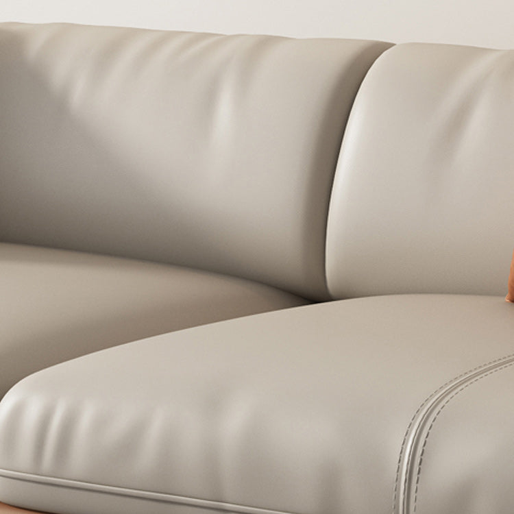 Zeitgenössischer 32,67 "hoher echter Lederkissen -Oberarmsofa