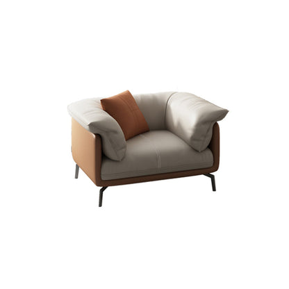 Zeitgenössischer 32,67 "hoher echter Lederkissen -Oberarmsofa