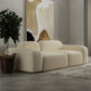 Wool Sofa in White Standard Settee Square Arm Sofa for Living Room