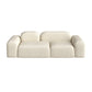 Wool Sofa in White Standard Settee Square Arm Sofa for Living Room