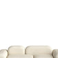 Wool Sofa in White Standard Settee Square Arm Sofa for Living Room