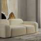 Wool Sofa in White Standard Settee Square Arm Sofa for Living Room
