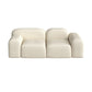 Wool Sofa in White Standard Settee Square Arm Sofa for Living Room