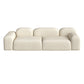 Wool Sofa in White Standard Settee Square Arm Sofa for Living Room