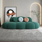 Contemporary Armless Wool Sofa with Tight Back and 3 Pillows