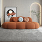 Contemporary Armless Wool Sofa with Tight Back and 3 Pillows