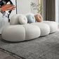 Contemporary Armless Wool Sofa with Tight Back and 3 Pillows