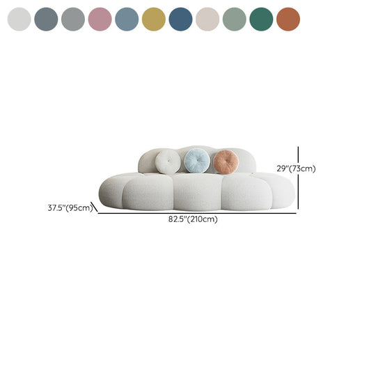 Contemporary Armless Wool Sofa with Tight Back and 3 Pillows