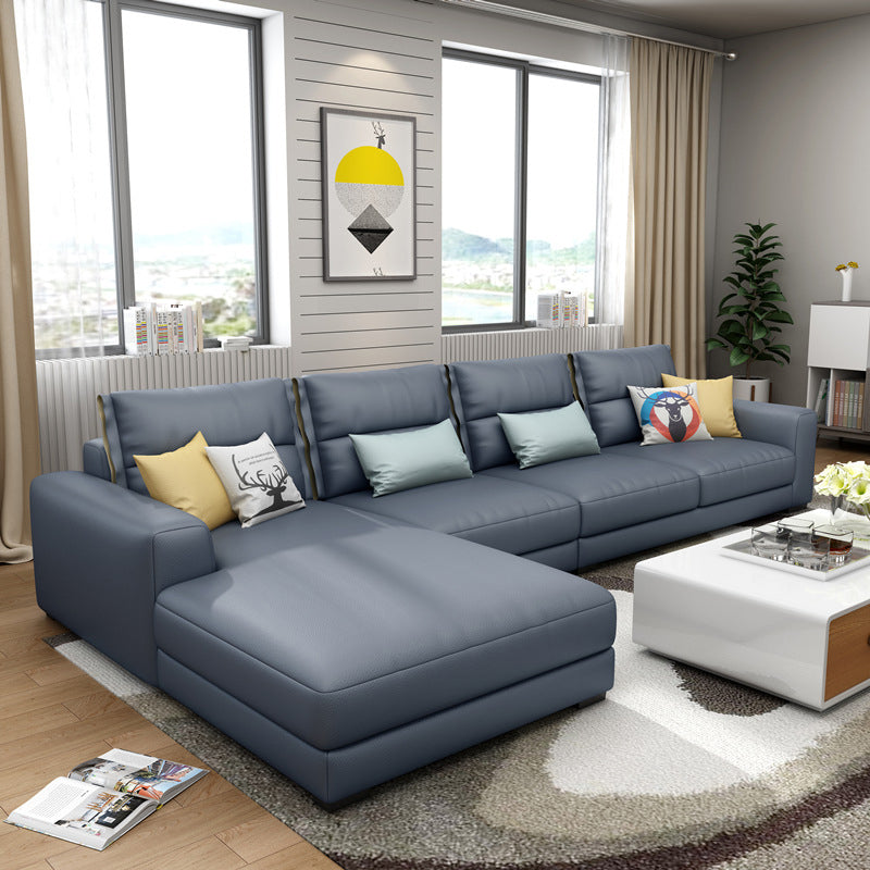 Sofa sectionnel du bras carré 125.98 "W Faux Leather 4 sièges Sectional