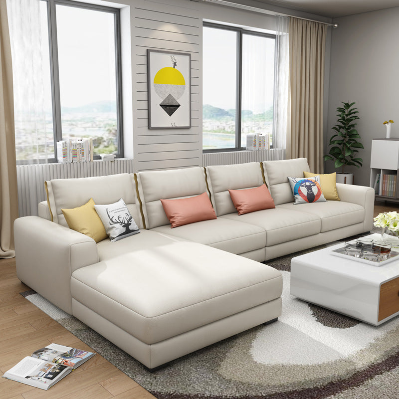 Sofa sectionnel du bras carré 125.98 "W Faux Leather 4 sièges Sectional