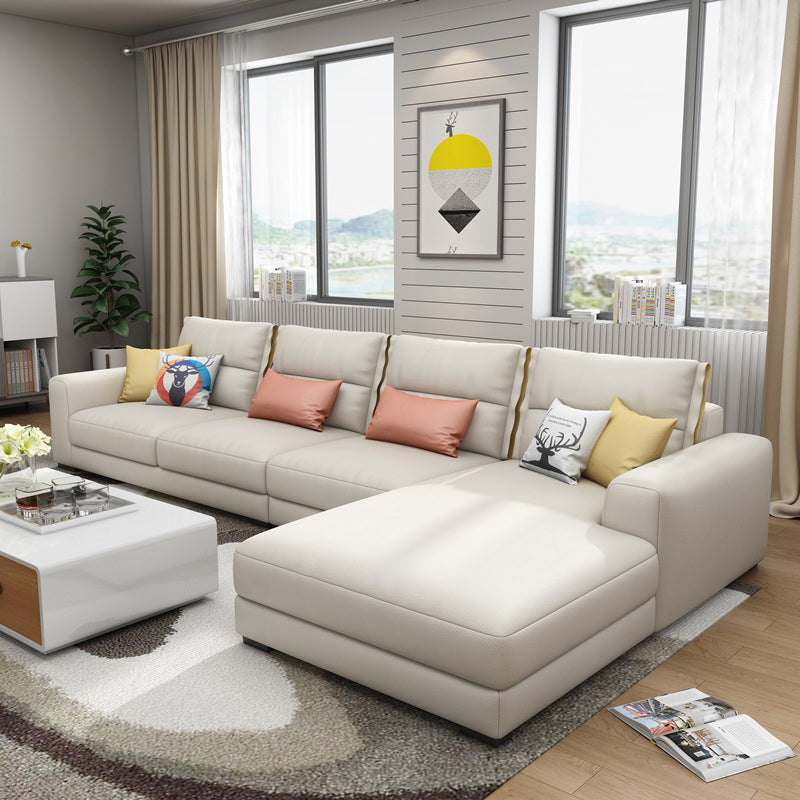 Sofa sectionnel du bras carré 125.98 "W Faux Leather 4 sièges Sectional