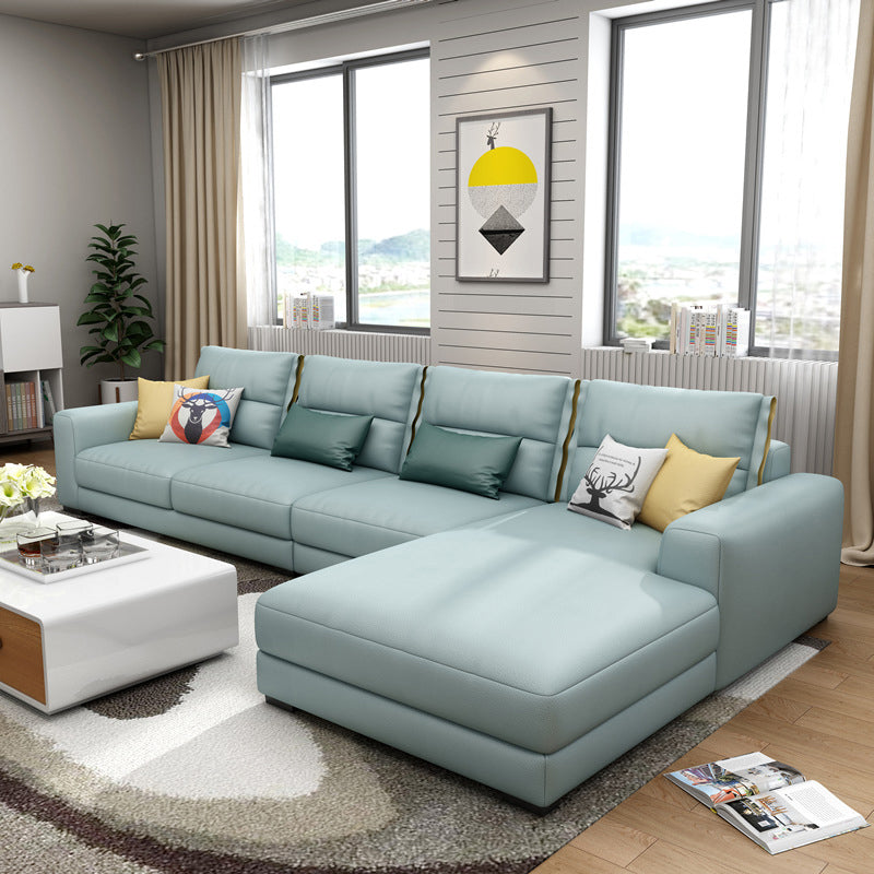 Sofa sectionnel du bras carré 125.98 "W Faux Leather 4 sièges Sectional
