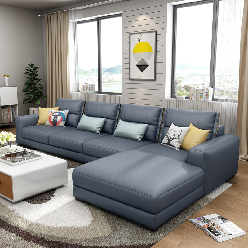 Sofa sectionnel du bras carré 125.98 "W Faux Leather 4 sièges Sectional
