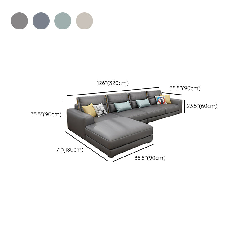 Sofa sectionnel du bras carré 125.98 "W Faux Leather 4 sièges Sectional