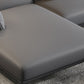 Sectionnel moderne 4 places à accoudoirs ronds en forme de L avec rangement
