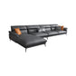 Modernismus Flared Arm Sectional 4-Sitzer Faux Lederabschnitt