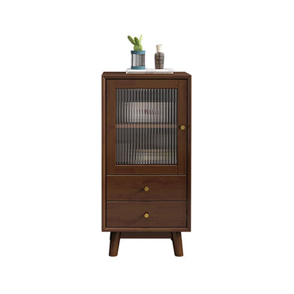 Rubberwood glazen deur accentkast 2 - lade 19,7 "W zijkast