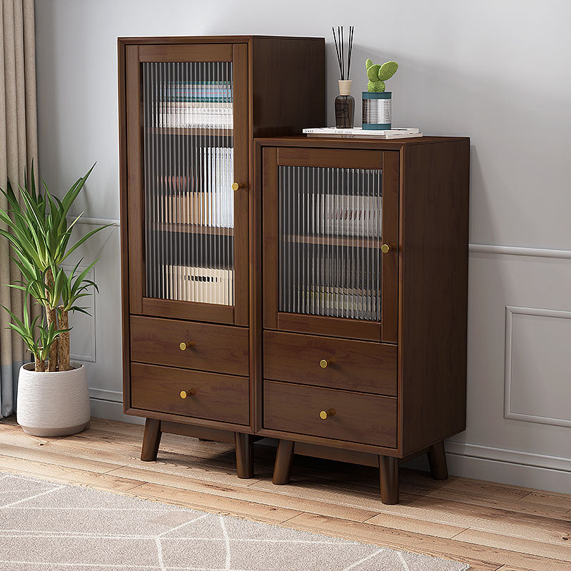 Rubberwood glazen deur accentkast 2 - lade 19,7 "W zijkast