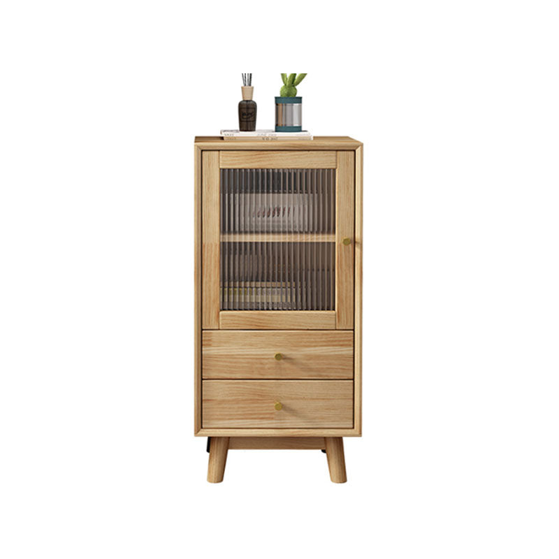 Rubberwood glazen deur accentkast 2 - lade 19,7 "W zijkast