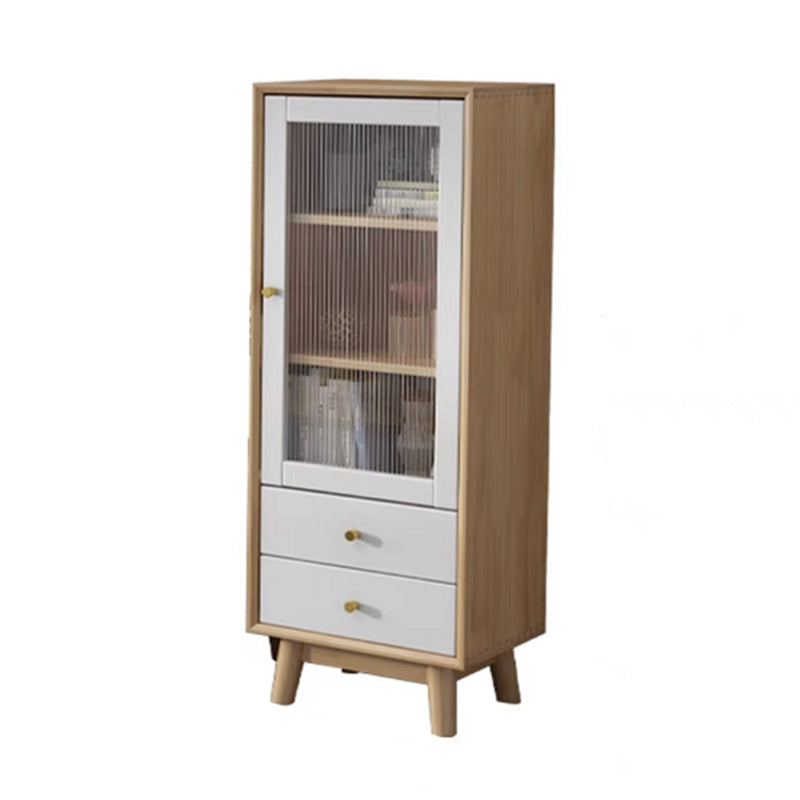 Rubberwood glazen deur accentkast 2 - lade 19,7 "W zijkast