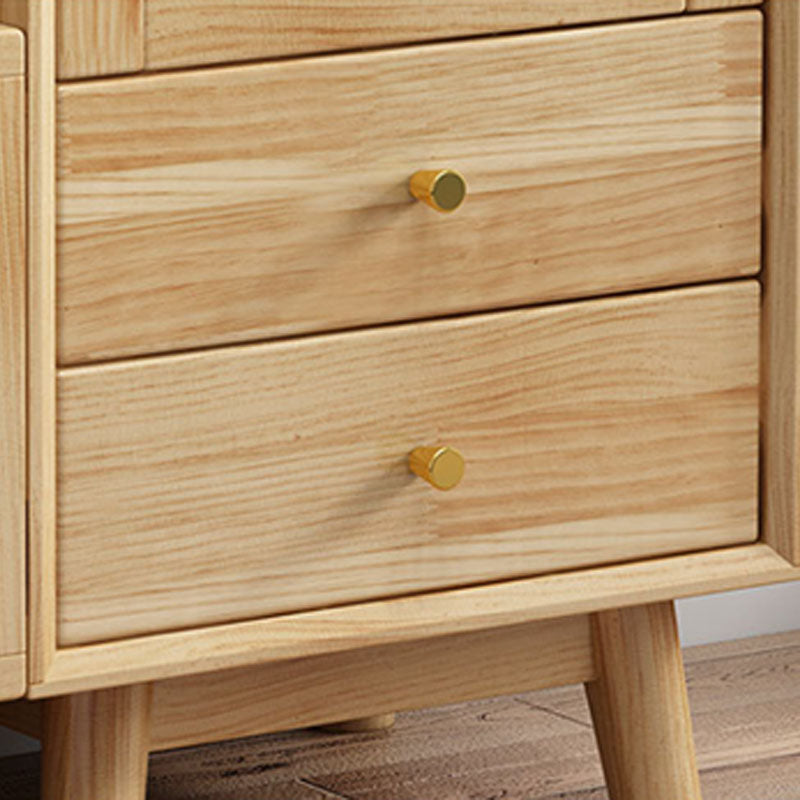 Rubberwood glazen deur accentkast 2 - lade 19,7 "W zijkast