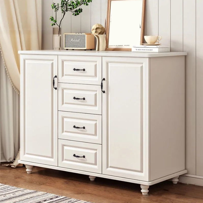 Mid Century Modern 2-Door Cabinet 35.4" Tall Cabinet with 4 Drawers White Clearhalo 'Cabinets & Chests' 'cabinets_chests' 'furn' 'furn_cabinets_chests' 'Furniture' 'Living Room Furniture' 6269287