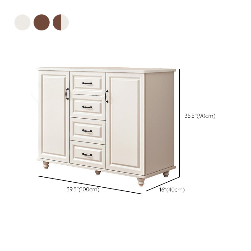 Mid Century Modern 2-Door Cabinet 35.4" Tall Cabinet with 4 Drawers Clearhalo 'Cabinets & Chests' 'cabinets_chests' 'furn' 'furn_cabinets_chests' 'Furniture' 'Living Room Furniture' 6269296