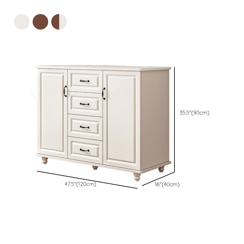 Mid Century Modern 2-Door Cabinet 35.4" Tall Cabinet with 4 Drawers Clearhalo 'Cabinets & Chests' 'cabinets_chests' 'furn' 'furn_cabinets_chests' 'Furniture' 'Living Room Furniture' 6269297