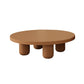 Mesa de centro individual redonda de madera maciza con pedestal contemporáneo/4 patas