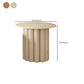 Mesa de centro individual redonda de madera maciza con pedestal contemporáneo/4 patas