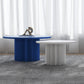 Contemporary Cocktail Table Pedestal Solid Wood Round Single Coffee Table