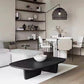 Scandinavian Solid Wood Coffee Cocktail Table with 2 Legs - 15" H
