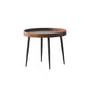Round Black/Brown Metal Coffee Table Tray Top Cocktail Table