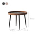 Round Black/Brown Metal Coffee Table Tray Top Cocktail Table