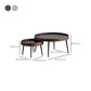 Round Black/Brown Metal Coffee Table Tray Top Cocktail Table