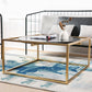 Metal Frame Base Coffee Table Round Wood Cocktail Table in Gold Clearhalo 'Coffee & Accent Tables' 'Coffee Tables' 'coffee_tables' 'furn' 'furn_coffee_tables' 'Furniture' 'Living Room Furniture' 6269378